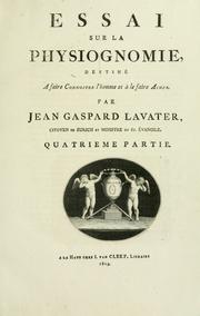 Cover of: Essai sur la physiognomonie by Johann Caspar Lavater