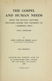 Cover of: The Gospel and human needs
