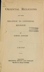Cover of: Oriental religions and their relation to universal religion