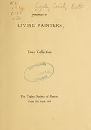 Cover of: Portraits by living painters by Copley Society, Boston