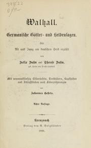 Cover of: Walhall: Germanische Götter- und Heldensagen für Alt und Jung am deutsche Herd erzählt