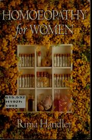Cover of: Homoeopathy for women