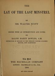 Cover of: The lay of the last minstrel