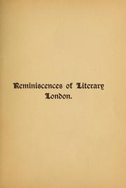Cover of: Reminiscences of literary London from 1779 to 1853