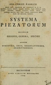 Cover of: Systema Piezatorum: secundum ordines, genera, species, adiectis synonymis, locis, observationibus, descriptionibus
