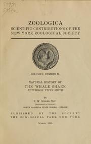 Cover of: Natural history of the whale shark (Rhineodon typhus Smith) by E. W. Gudger
