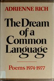 Cover of: The dream of a common language: poems 1974-1977