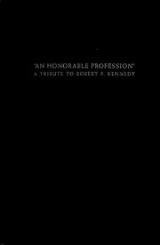 Cover of: "An honorable profession" by Pierre Salinger