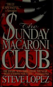 Cover of: The Sunday macaroni club