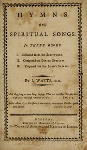 Cover of: Hymns and spiritual songs | Isaac Watts