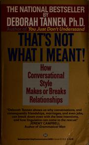 Cover of: That's not what I meant! by Deborah Tannen