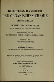 Cover of: Beilsteins Handbuch der organischen Chemie, vierte Auflage: Zweites Ergänzungswerk, die Literatur von 1920-1929 umfassend