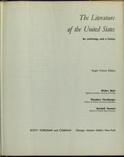 Cover of: The literature of the United States: an anthology and a history
