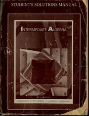 Cover of: Student's solutions manual to accompany Intermediate algebra