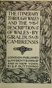 Cover of: The itinerary through Wales and The description of Wales by Giraldus Cambrensis