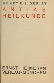 Cover of: Antike Heilkunde