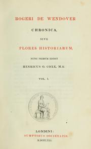 Cover of: Rogeri de Wendover Chronica by Roger of Wendover