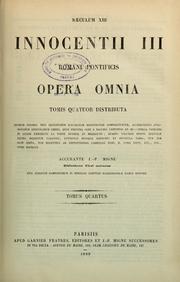 Cover of: Opera omnia by Innocent III Pope