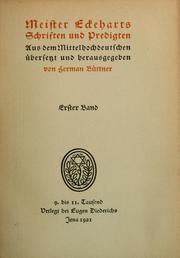 Cover of: Meister Eckeharts Schriften und Predigten
