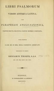 Cover of: Libri Psalmorum versio antiqua Latina by Benjamin Thorpe