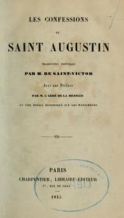 Cover of: Les confessions de Saint Augustin by Augustine of Hippo