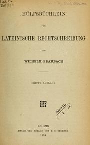 Cover of: Hülfsbüchlein für lateinische Rechtschreibung