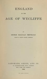Cover of: England in the age of Wycliffe