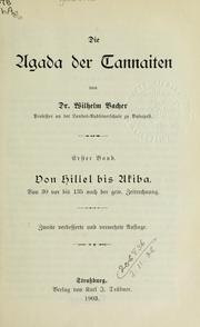 Cover of: Die Agada der Tannaiten