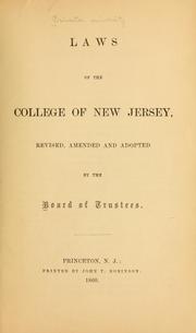 Cover of: Laws of the College of New Jersey