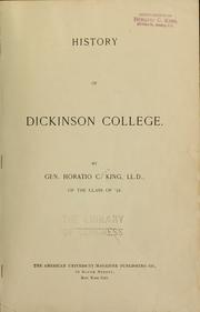 Cover of: History of Dickinson college