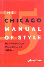 Cover of: The Chicago manual of style: The essential guide for writers, editors, and publishers