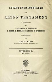 Cover of: Kurzer Hand-Commentar zum Alten Testament: Exodus, erklärt von H. Holzinger, ...