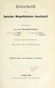 Cover of: Zeitschrift der Deutschen Morgenländischen Gesellschaft