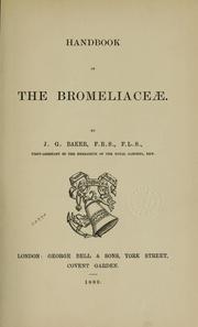 Cover of: Handbook of the Bromeliaceae by John Gilbert Baker