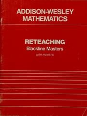 Cover of: Addison-Wesley mathematics: reteaching blackline masters with answers : grade 4