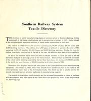 Cover of: Textile directory by Southern Railway (U.S.)