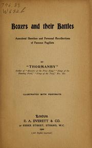 Cover of: Boxers and their battles by Thormanby