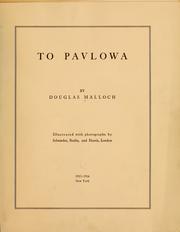 Cover of: To Pavlowa by Douglas Malloch