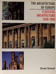 Cover of: Classical architecture, 1420-1800