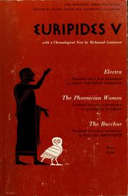 Cover of: Euripides V by David Grene, Richmond Alexander Lattimore