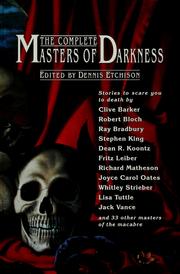Cover of: The Complete masters of darkness by Dennis Etchison