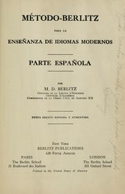 Cover of: Método-Berlitz para la enseñanza de idiomas modernos: Parte española