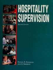 Cover of: Hospitality supervision by Raphael R. Kavanaugh