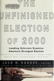 Cover of: The unfinished election of 2000