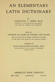 Cover of: An elementary Latin dictionary