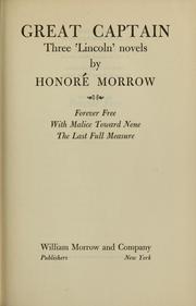 Cover of: Great captain by Honoré Morrow