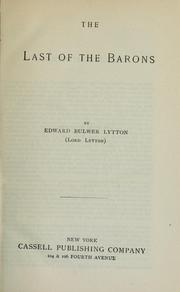 Cover of: The Last of the barons: [Pausanias the Spartan, and Calderon the courtier]