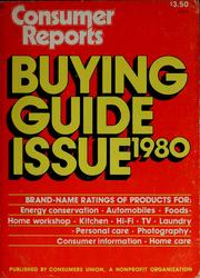 Cover of: Consumer reports buying guide issue, 1980