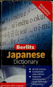 Cover of: Berlitz Japanese dictionary : Japanese-English, English-Japanese by 