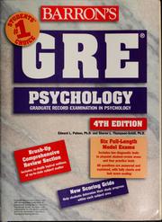 Cover of: Barron's GRE psychology: graduate record examination in psychology